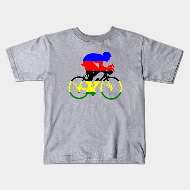 Bike Stripes World Road Race Champion Kids T-Shirt by vintagejoa